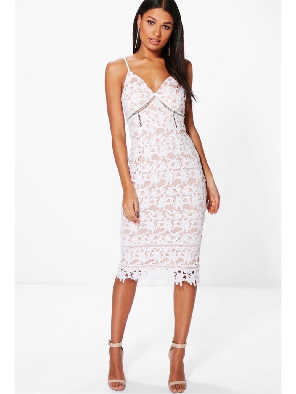 Boohoo light blue Lace Midi  Dress